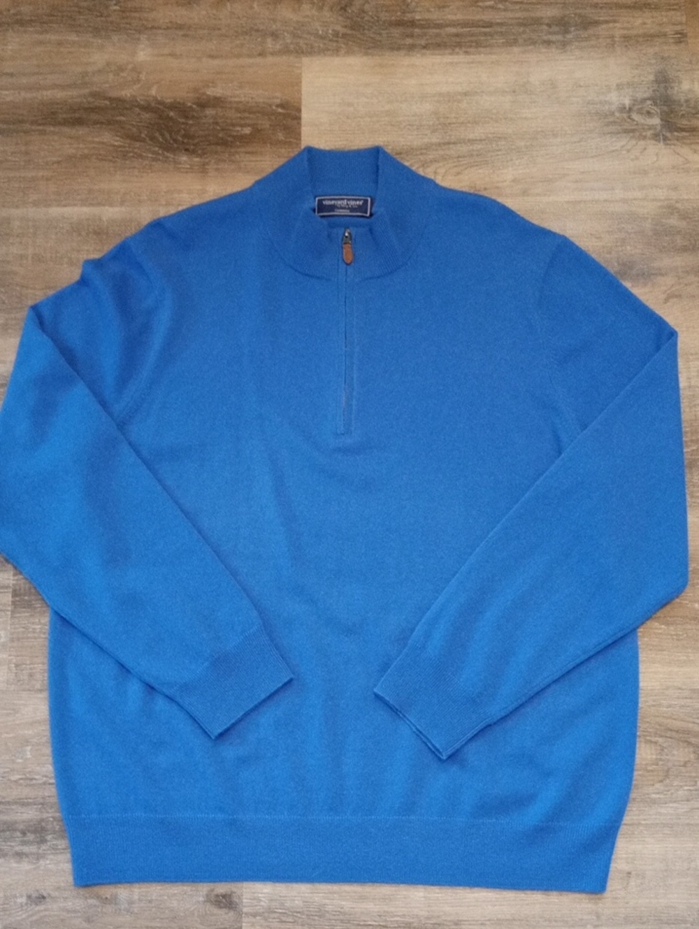 Vineyard Vines 100% Cashmere Royal Blue Half Zip Sweater Size XL